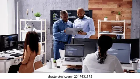 Founders working on business roadmap documents